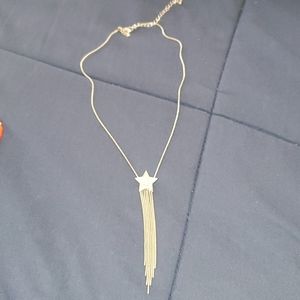 Silver rhinestone star necklace